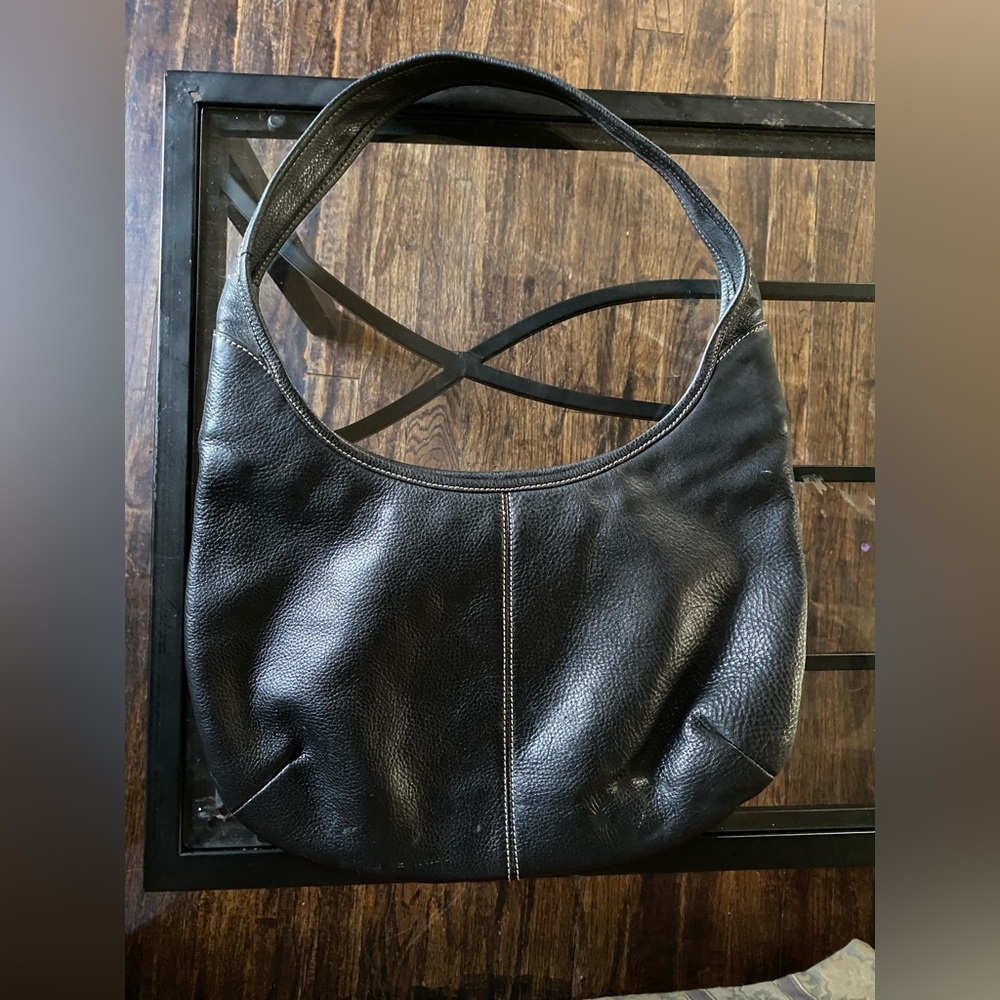 Susan Gail Y2K  Elegant Black Genuine Leather Hobo Bag